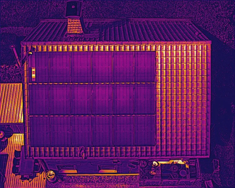 W&auml;rmeaufnahme einer aufgest&auml;nderten Photovoltaikanlage